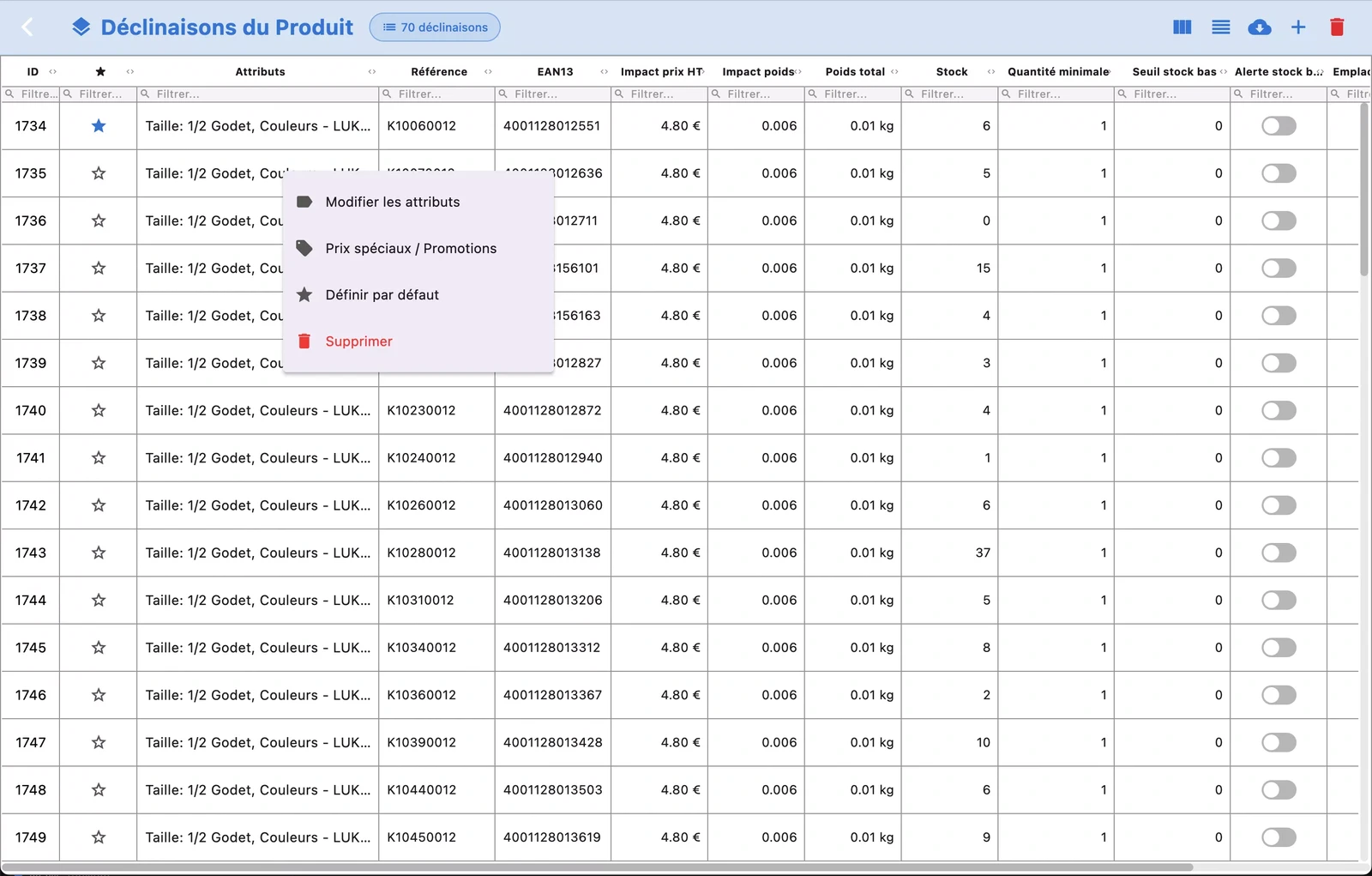 D&eacute;clinaisons & Variantes