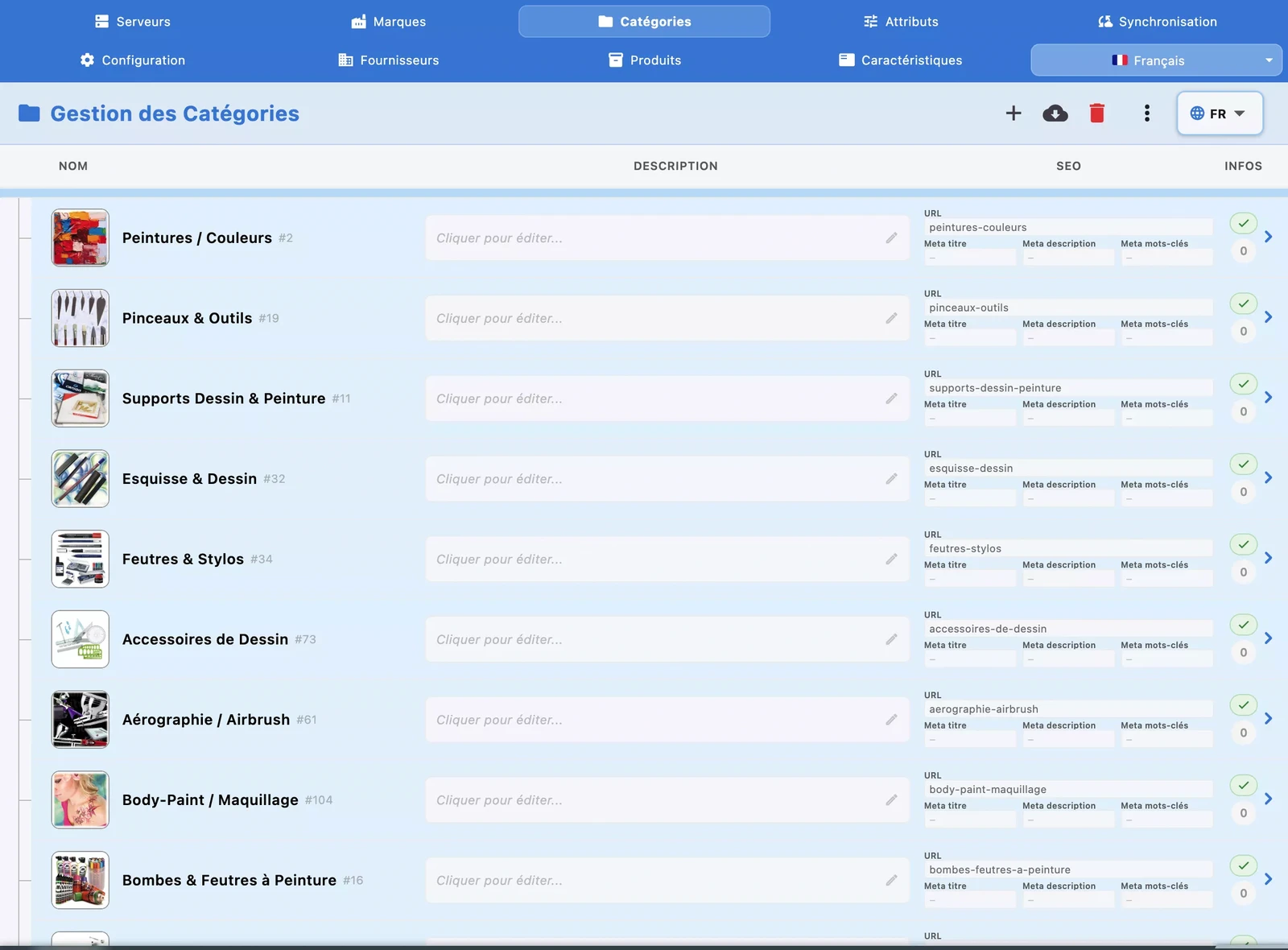 Cat&eacute;gories & Arborescence