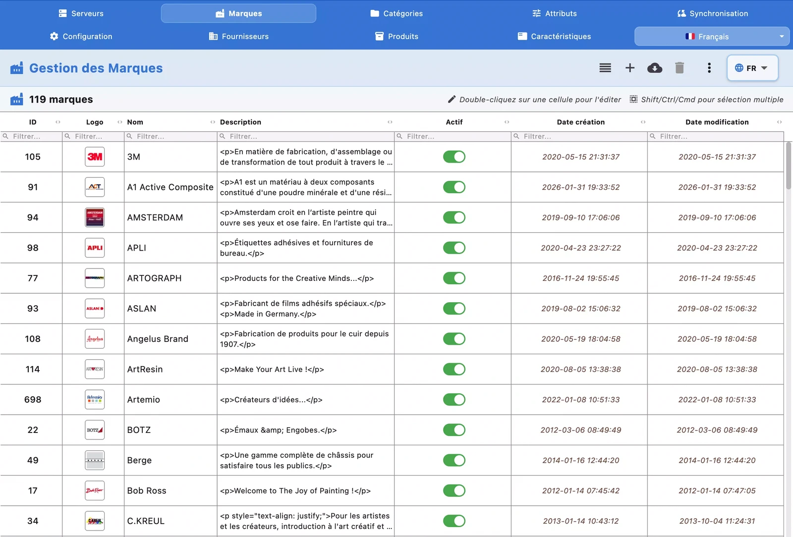 Marques & Fournisseurs