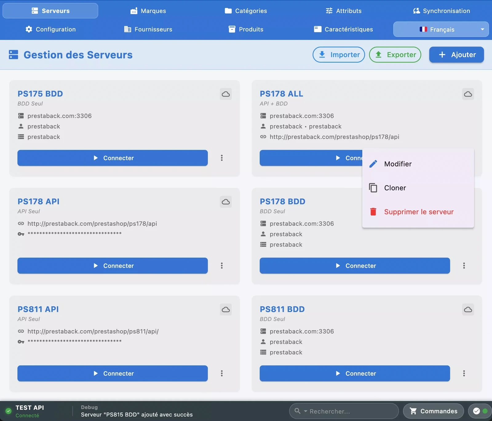 Multi-Boutique & Serveurs